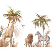 Karo-art 312cm X 219cm - Fotobehang - Safari dieren, premium print, inclusief behanglijm