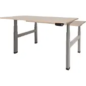 Schaffenburg Dextro Plus Duo Zit-sta-bureau Rechthoekig Eiken H-Frame 1.200 (B) x 800 (D) x 645 (H) mm Melamine
