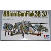 Tamiya Modelbouwpakket Militaire voertuigen - 35017 German Flak 8,8 Kanone with Motorcycle Plastic - 1:35 - Modelbouw