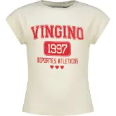 Vingino T-shirt wit Meisjes Katoen Ronde hals Logo - maat 128