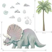 Pastelowe Love Dinosaur Triceratops XXL - muursticker