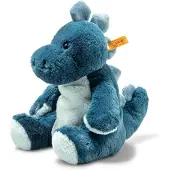 Steiff knuffel, Stegosaurus, 28 cm, petrol/ijsblauw, zittend, artikelnummer 087868