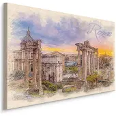 Karo-art Schilderij - Rome, de oude stad, print op canvas, premium print