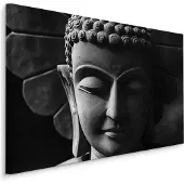 Karo-art Schilderij - Hoofd van Boeddha, Premium Print