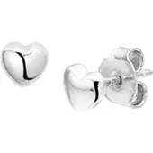Trendjuwelier huiscollectie TFT Oorknoppen Hart Zilver Gerhodineerd Glanzend 4 mm x 4.5 mm