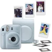 Fujifilm mini 12 Bundel - Instant camera + 1 x 10 stuks film cameratas & stickers - Pastel Blue