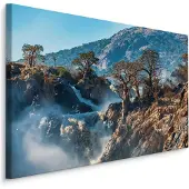 Karo-art Schilderij - Waterval en bomen, premium print