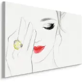 Karo-art Schilderij - Een delicaat vrouwengezicht, Premium Print