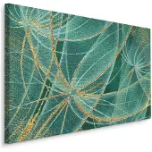Karo-art Schilderij - Abstracte paardenbloem, groen, 4 maten, wanddecoratie
