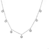 The Jewelry Collection Zilver Gerhodineerde Collier rondjes zirkonia 1 1329346