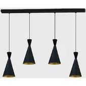 Bamyum Hanglamp Eettafel 4 Vlam Metalen E27 Zwart Hanglamp
