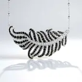 Cavill - Zilveren Halsketting - 925 Sterling Gerhodineerd - Zwarte Spinel en Zirkon 3 755 ct - Pavé Zetting - Elegant en Verstelbaar