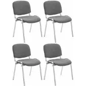 CLP Ken Set van 4 stoelen - Chroom - Stof grijs