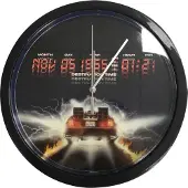 Joy toy Back to the Future - Wandklok met Metalen Frame - Zwart