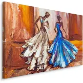 Karo-art Schilderij - Dans de Tango, Premium Print, Multikleur