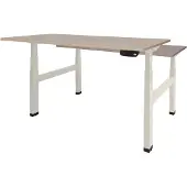 Schaffenburg Dextro Plus Duo Zit-sta-bureau Rechthoekig Eiken H-Frame 1.200 (B) x 800 (D) x 645 (H) mm Melamine