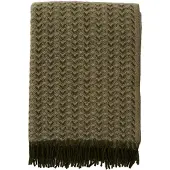 Klippan Yllefabrik Ilse wollen plaid 130x200 cm Wood-groen