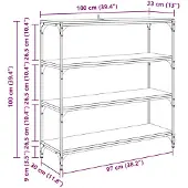vidaXL Boekenkast Zwart Eiken 40 x 33 x 70.5 cm