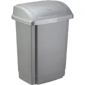 PLAST TEAM Vertriebs GmbH afvalbak met swingdeksel, 25 liter, zilver