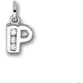 Trendjuwelier huiscollectie Bedels Letter P Zirkonia Rij Zilver