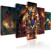 Karo-art Schilderij - Tijger in 5 delen, 5 luik
