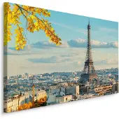 Karo-art Schilderij - Prachtig Uitzicht over Parijs, Premium Print