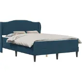vidaXL Bedframe met hoofdeinde Blauw 140 x 200 cm Fluweel