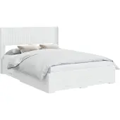 vidaXL Bedframe met opbergruimte en hoofdbord Wit Bewerkt hout