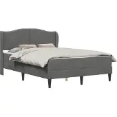 vidaXL Bedframe met hoofdeinde Donkergrijs 120 x 190 cm Fluweel