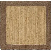 vidaXL Gebied Tapijt Grijs en natuurlijk 120 x 120 cm Jute