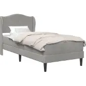 vidaXL Bedframe met hoofdeinde 2 st Lichtgrijs 90 x 190 cm Fluweel