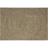 vidaXL Gebied Tapijt Naturel en Zwart 240 x 340 cm Jute