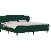 vidaXL Bedframe met hoofdeinde Donkergroen 200 x 200 cm Fluweel
