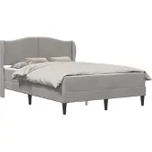 vidaXL Bedframe met hoofdeinde Lichtgrijs 140 x 190 cm Fluweel