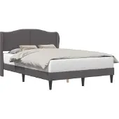 vidaXL Bedframe met hoofdeinde Grijs 160 x 200 cm Kunstleer