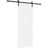 vidaXL Schuifdeur Wit en zwart 83 x 202 cm Massief grenenhout