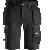 Snickers korte werkbroek stretch 6141 52 / Zwart