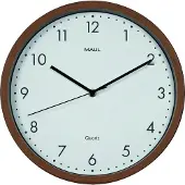 MAUL Grain donker houten wandklok met witte wijzerplaat (Ø 30 cm)