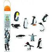 Safari speelset Penguins TOOB junior zwart/wit 10-delig