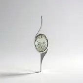 Cavill - Zilveren hanger 925 Sterling Platina Gepl. met Groene Amethist 4,279 ct - Concaaf Ovaal Slijpsel - Minimalistisch Elegant Sieraad