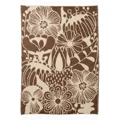 Klippan Yllefabrik Blomranka wollen plaid Bruin-beige, 130x200 cm