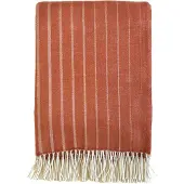 Klippan Yllefabrik Irregular stripes wollen plaid Roest, 130x200 cm