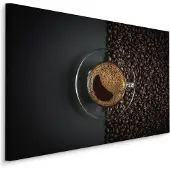 Karo-art Schilderij - Espresso en Koffiebonen, Premium print