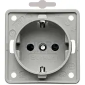 Hager Integro wandcontactdoos met randaarde schroefliftklemmen, grijs
