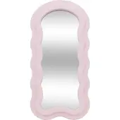 Atmosphera kinder wandspiegel - Princess - 60 x 30 cm - mdf hout/glas - roze - houten rand - kinderkamer