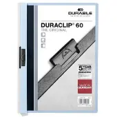 Durable Duraclip Klemmap A4, 1-60 vel, Lichtblauw