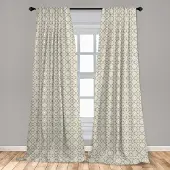 Abakuhaus Geometrische gordijnen – 2×75×225 cm – taupe en bleekgeel