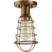 QUOIZEL Industriële plafondlamp Nordica Mixon, staal en antiek koper, 1 lichtpunt, fitting E27