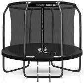 Thunder Trampoline 244 cm – Ronde Tuintrampoline – Max. 150 kg – Met Ladder – Zwart