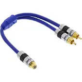 InLine Cinch-Y kabel, 1x Cinch female naar 2x Cinch male, 0,25m
